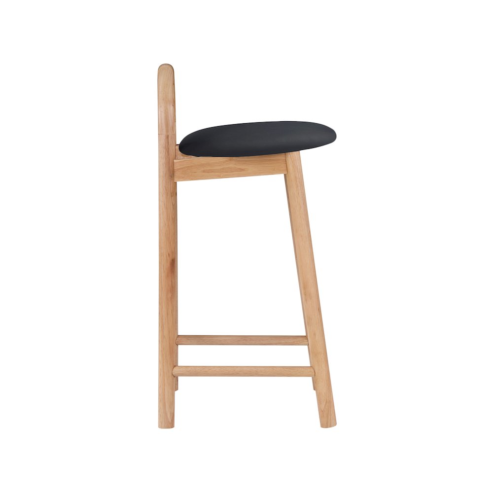 Calvin Black Vegan Leather Stool