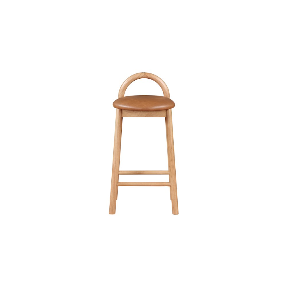 Calvin Cognac Vegan Leather Stool