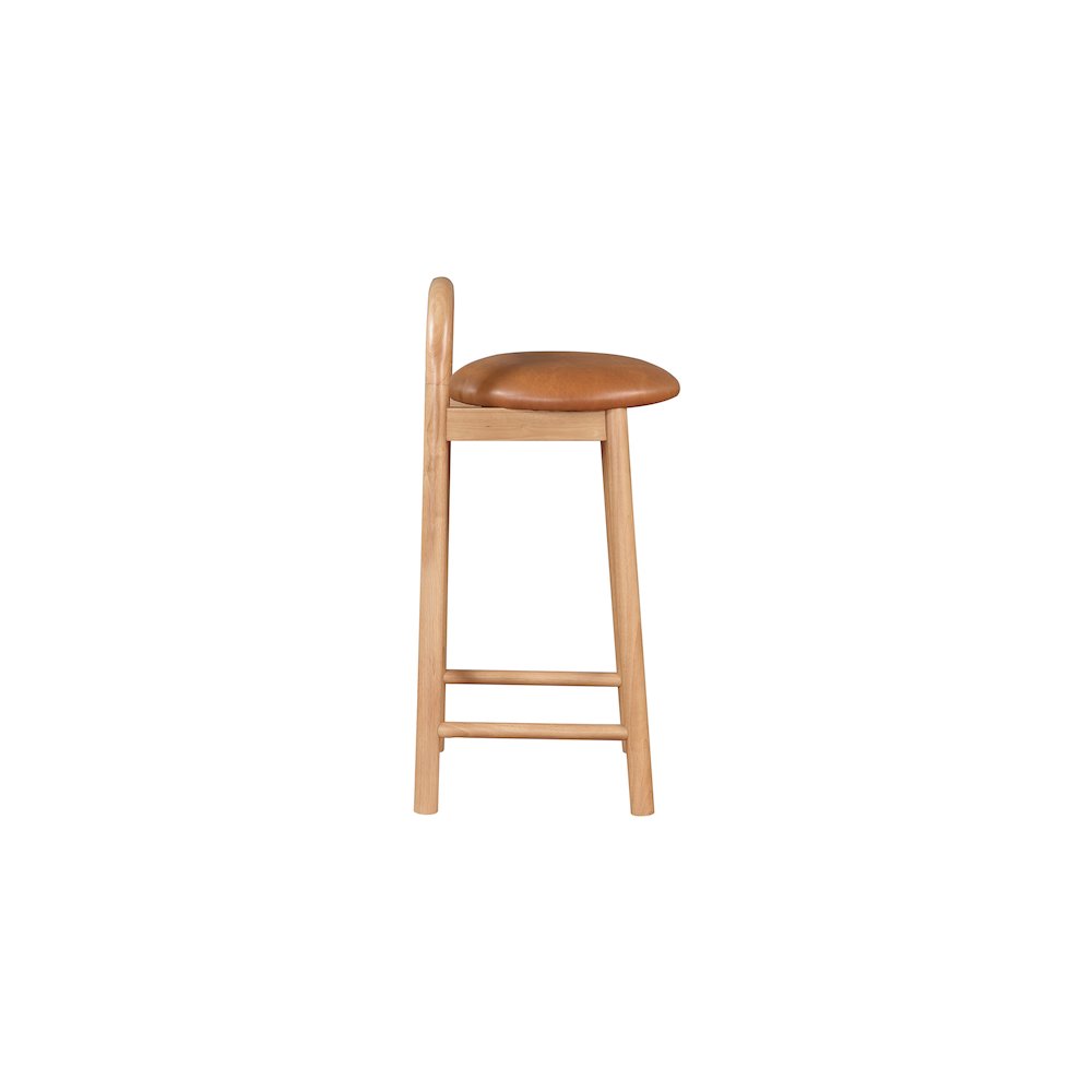 Calvin Cognac Vegan Leather Stool