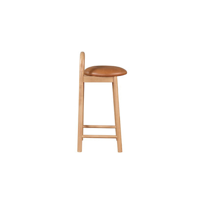 Calvin Cognac Vegan Leather Stool