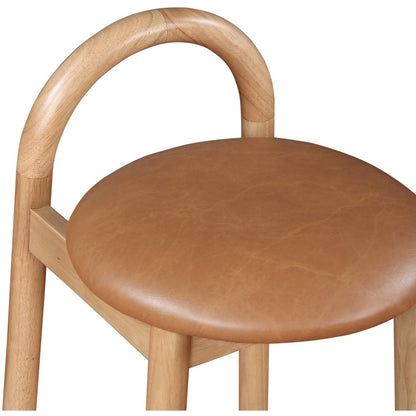 Calvin Cognac Vegan Leather Stool