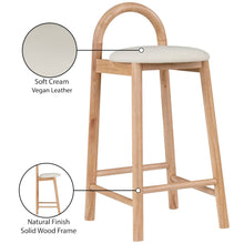 Calvin Cream Vegan Leather Stool