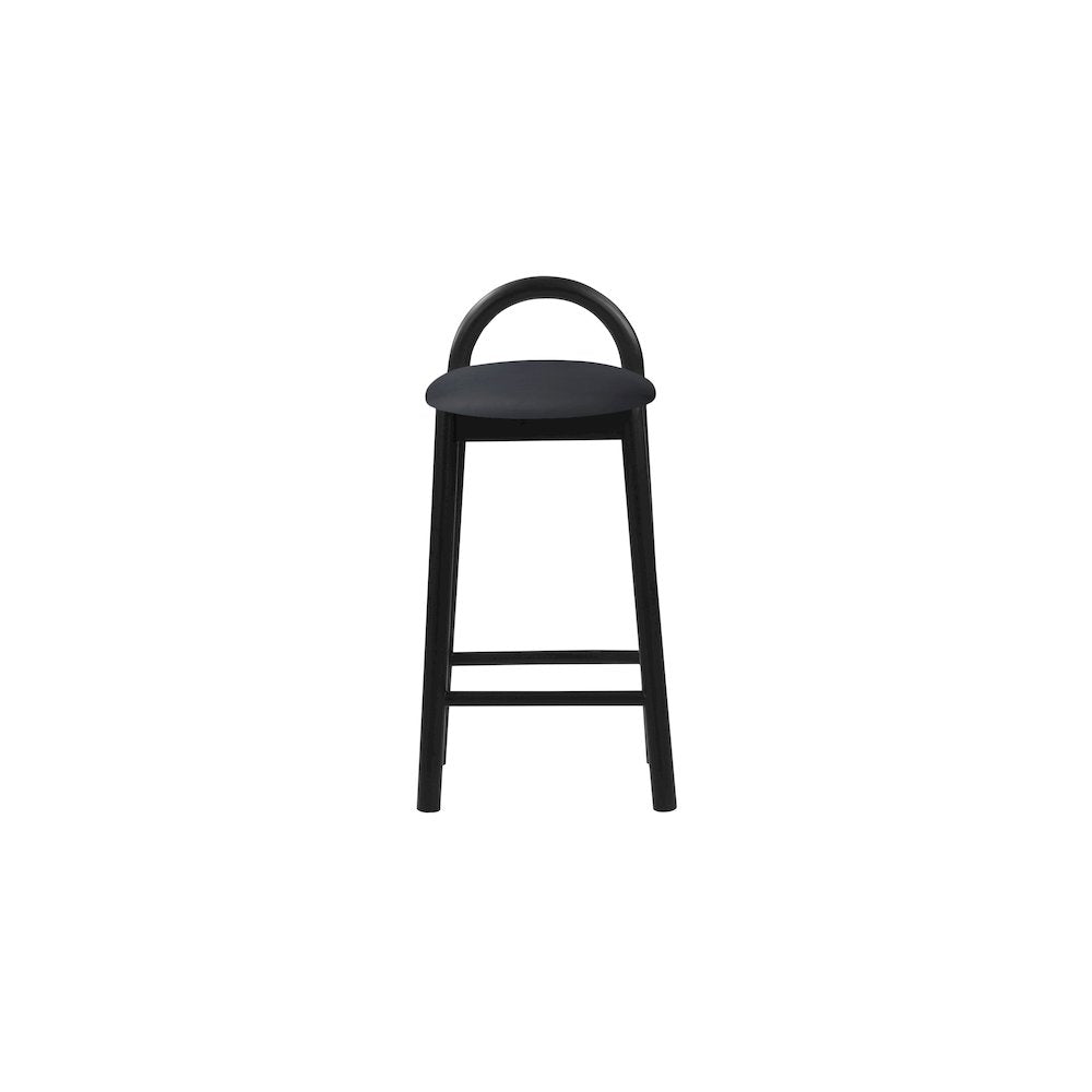 Calvin Black Vegan Leather Stool