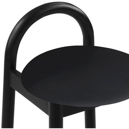 Calvin Black Vegan Leather Stool