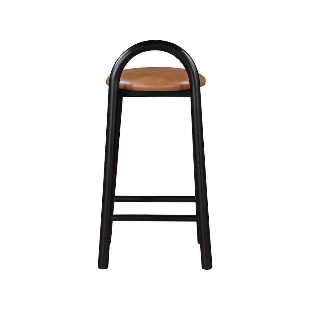 Calvin Cognac Vegan Leather Stool