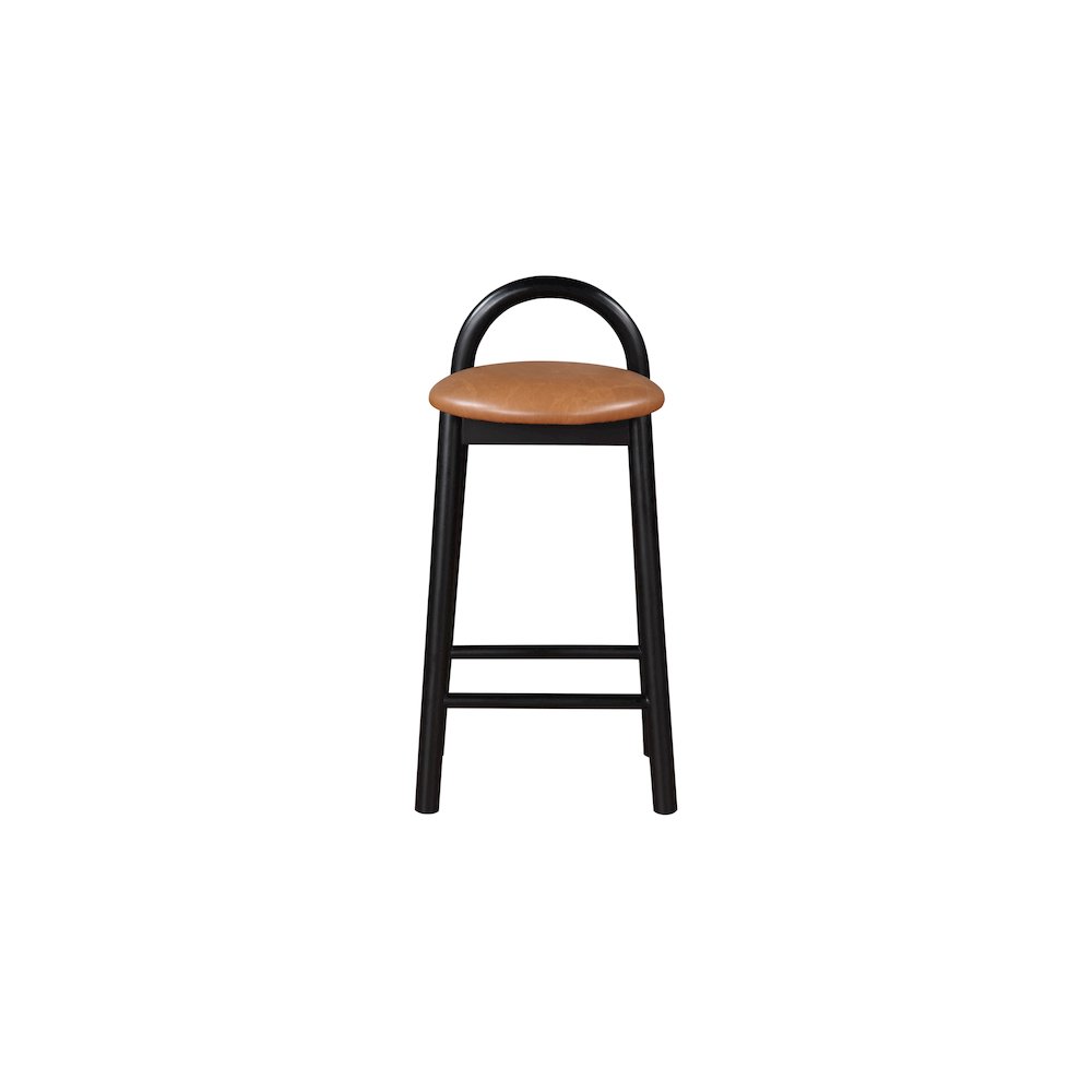 Calvin Cognac Vegan Leather Stool