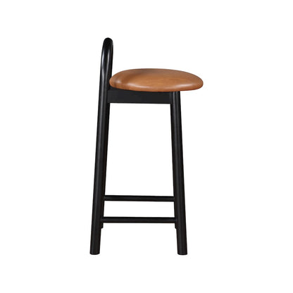 Calvin Cognac Vegan Leather Stool
