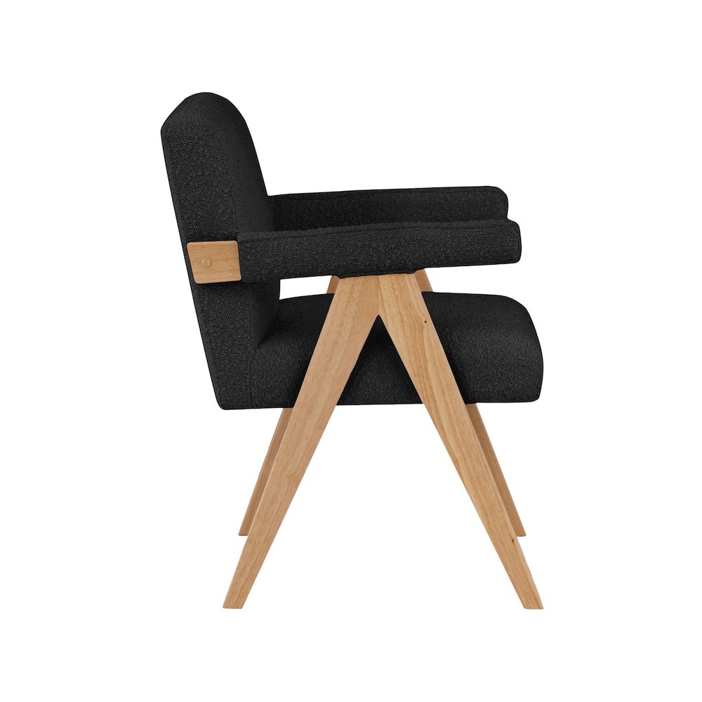Woodloch Black Boucle Fabric Accent Chair