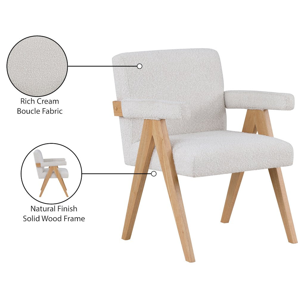 Woodloch Cream Boucle Fabric Accent Chair