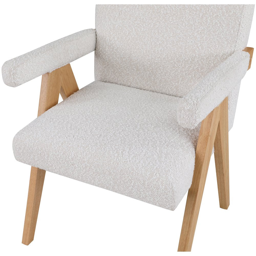 Woodloch Cream Boucle Fabric Accent Chair