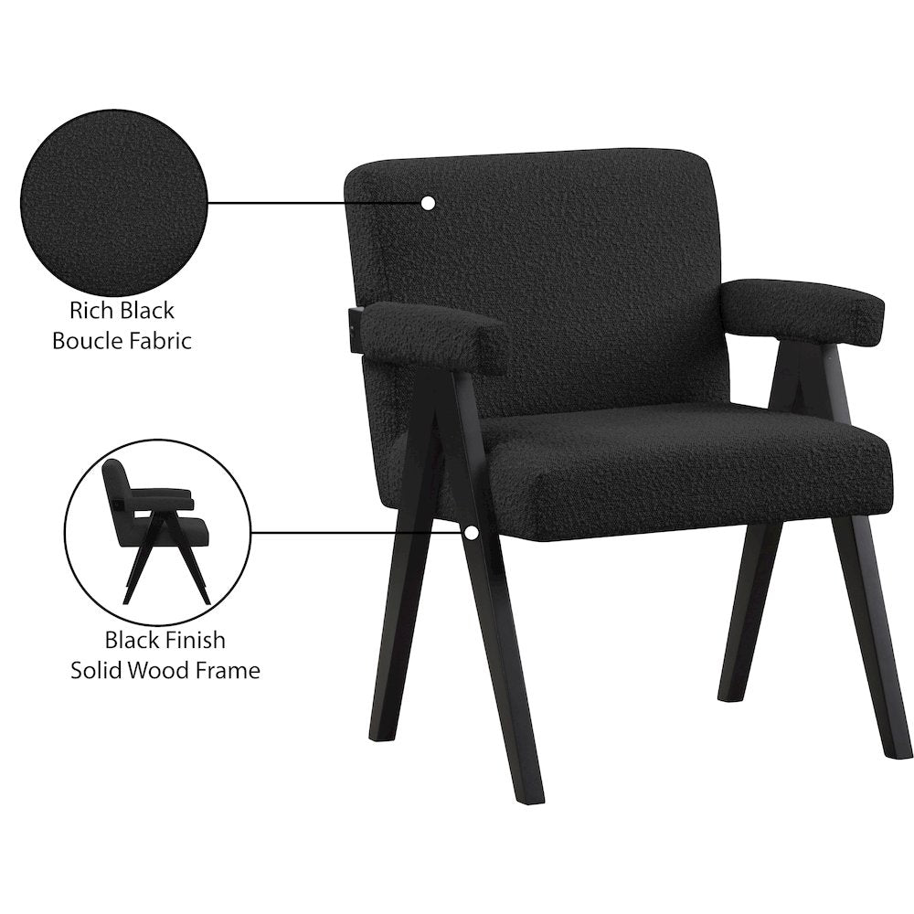 Woodloch Black Boucle Fabric Accent Chair