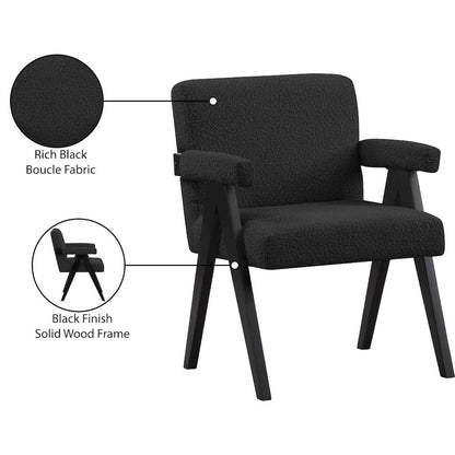 Woodloch Black Boucle Fabric Accent Chair