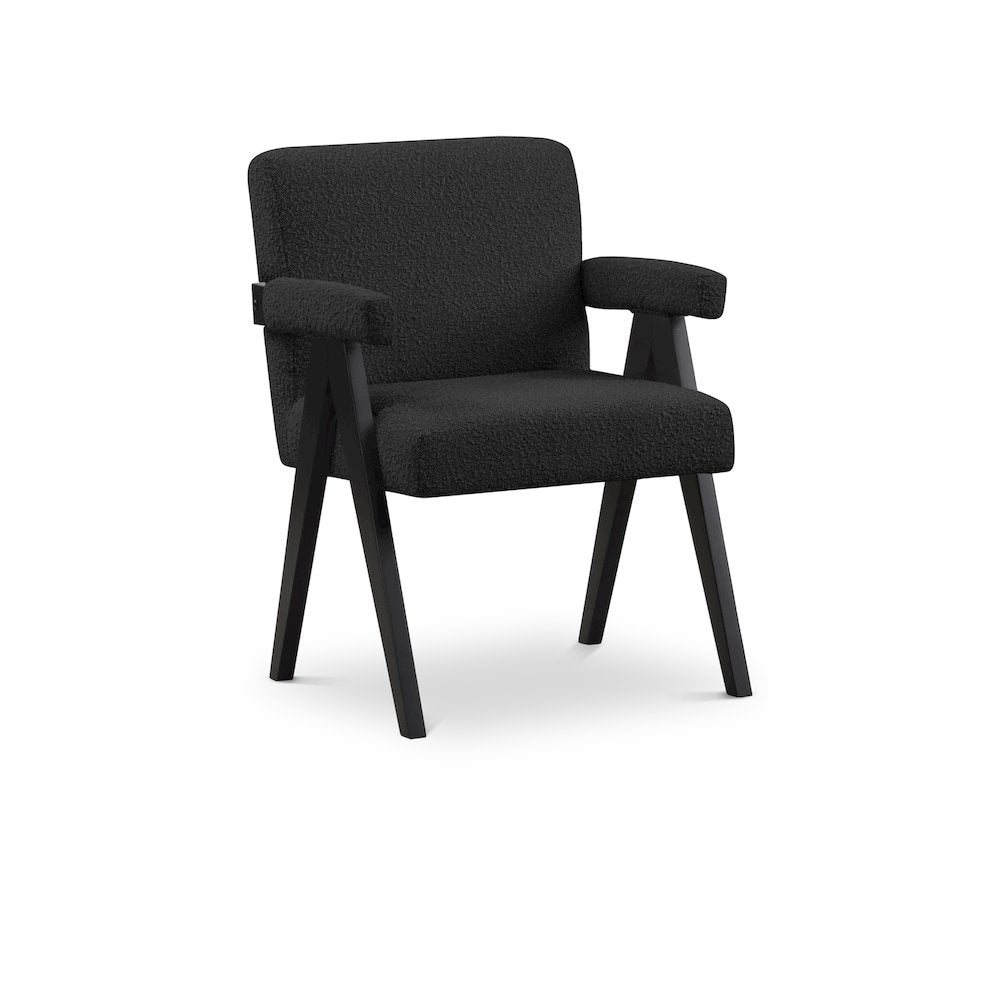 Woodloch Black Boucle Fabric Accent Chair