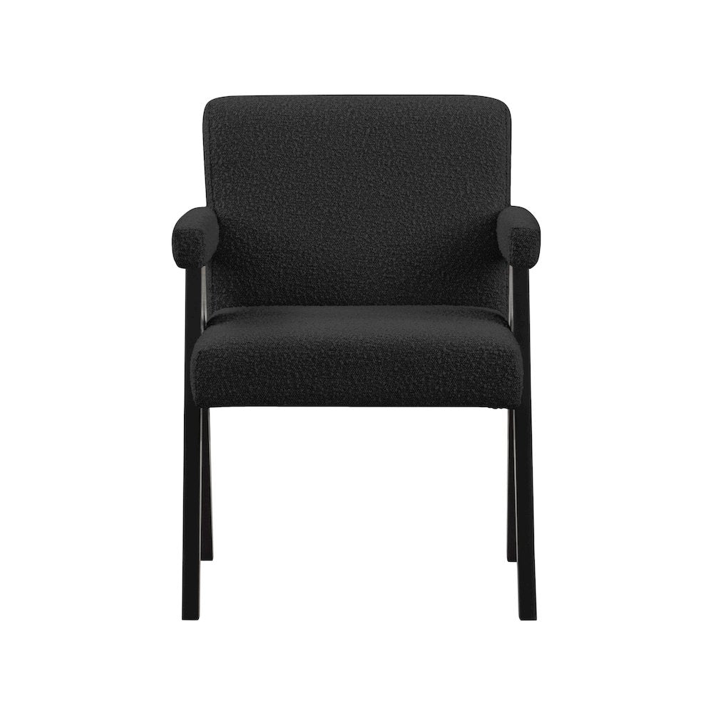 Woodloch Black Boucle Fabric Accent Chair