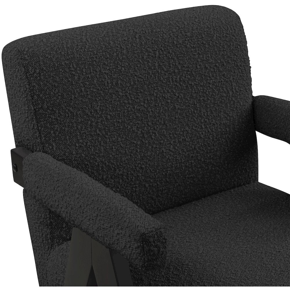Woodloch Black Boucle Fabric Accent Chair
