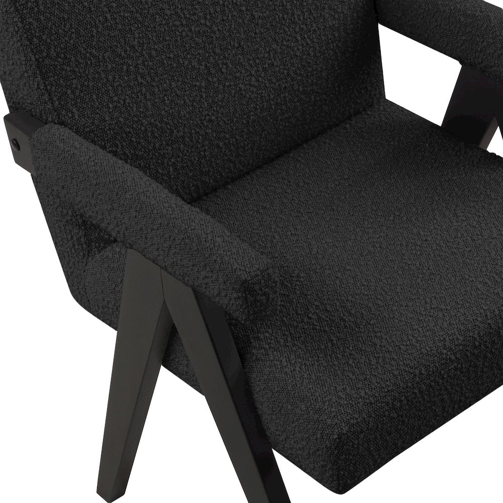 Woodloch Black Boucle Fabric Accent Chair
