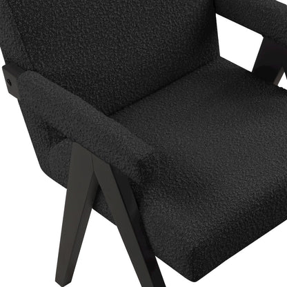 Woodloch Black Boucle Fabric Accent Chair