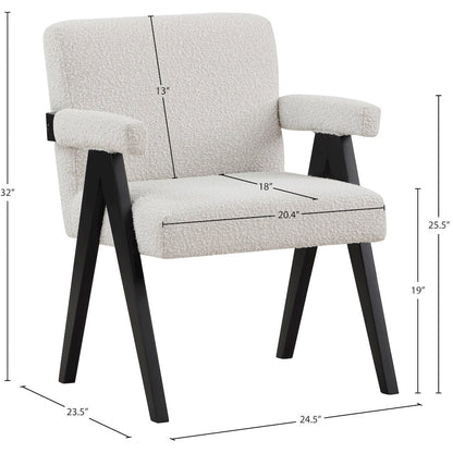 Woodloch Cream Boucle Fabric Accent Chair