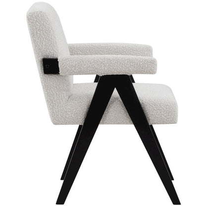 Woodloch Cream Boucle Fabric Accent Chair