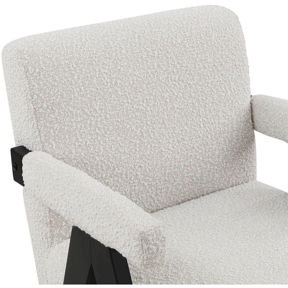 Woodloch Cream Boucle Fabric Accent Chair
