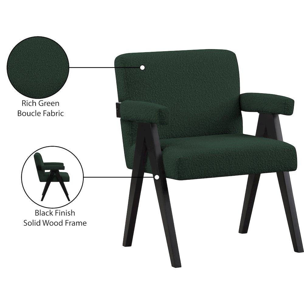 Woodloch Green Boucle Fabric Accent Chair