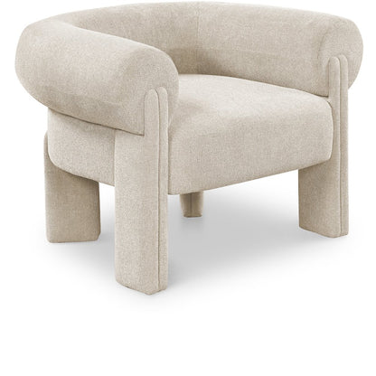 Stefano Beige Polyester Fabric Accent Chair