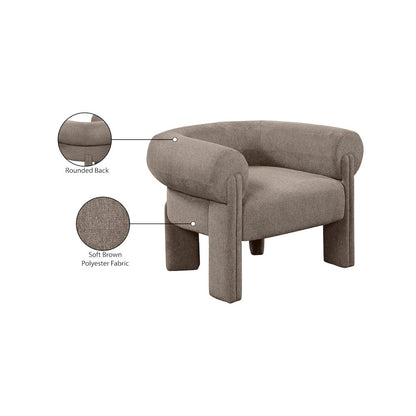 Stefano Brown Polyester Fabric Accent Chair