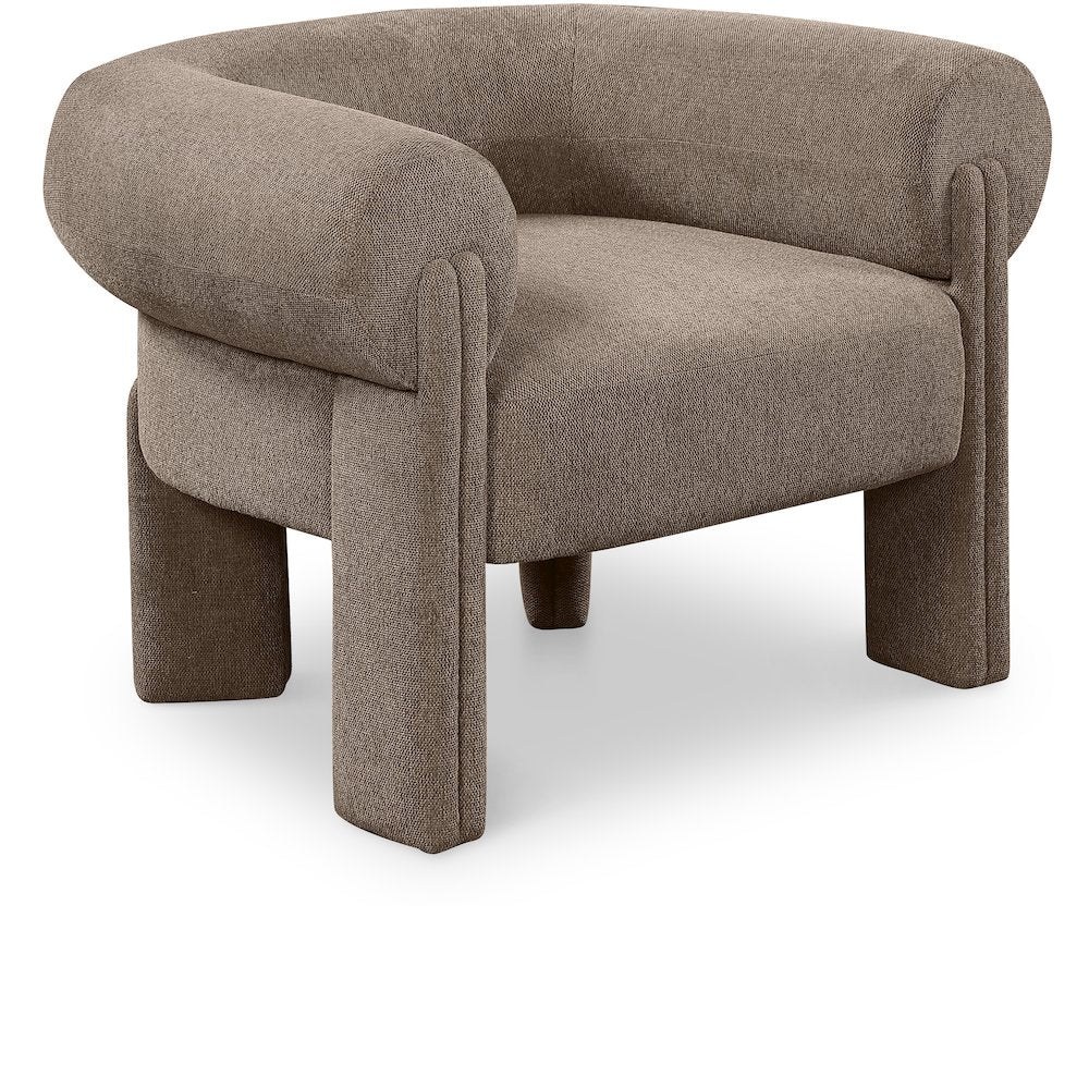 Stefano Brown Polyester Fabric Accent Chair