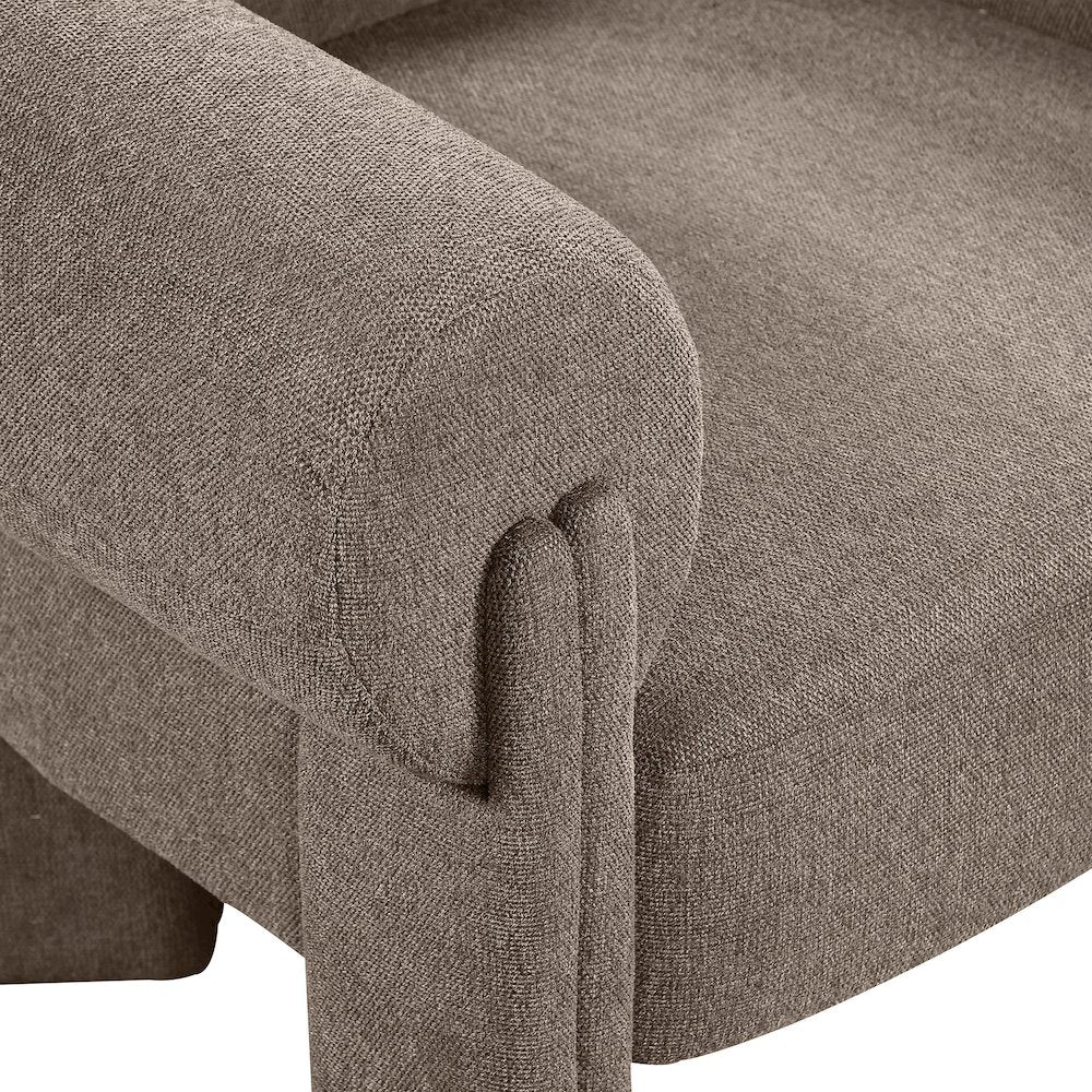 Stefano Brown Polyester Fabric Accent Chair