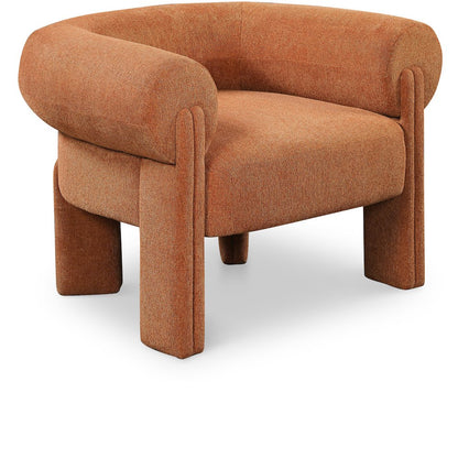 Stefano Cognac Polyester Fabric Accent Chair