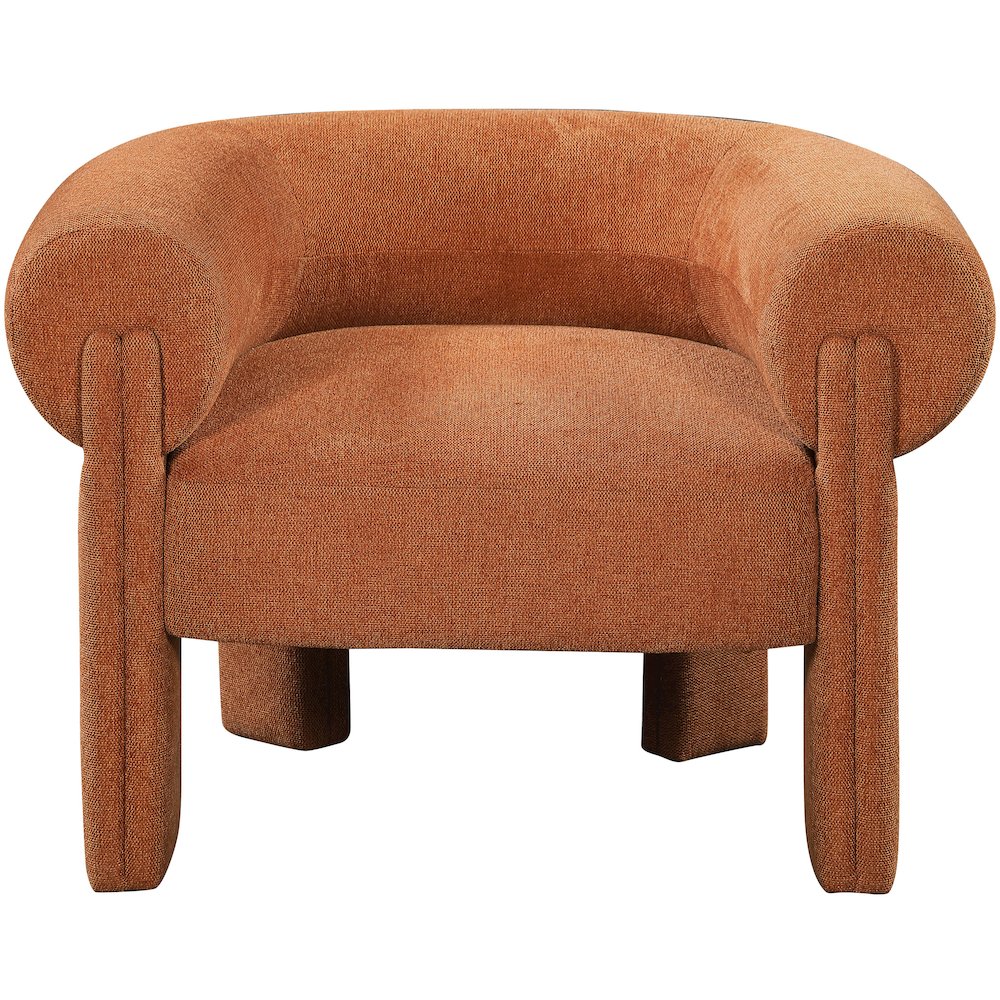 Stefano Cognac Polyester Fabric Accent Chair