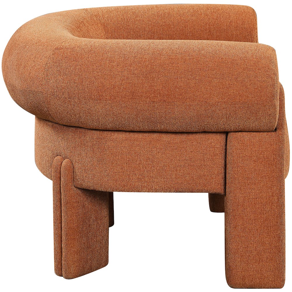 Stefano Cognac Polyester Fabric Accent Chair