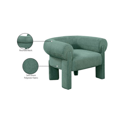 Stefano Green Polyester Fabric Accent Chair