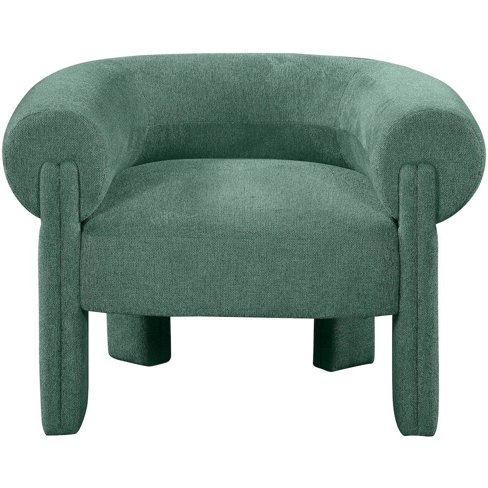 Stefano Green Polyester Fabric Accent Chair