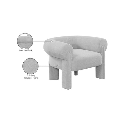 Stefano Grey Polyester Fabric Accent Chair