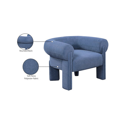 Stefano Navy Polyester Fabric Accent Chair