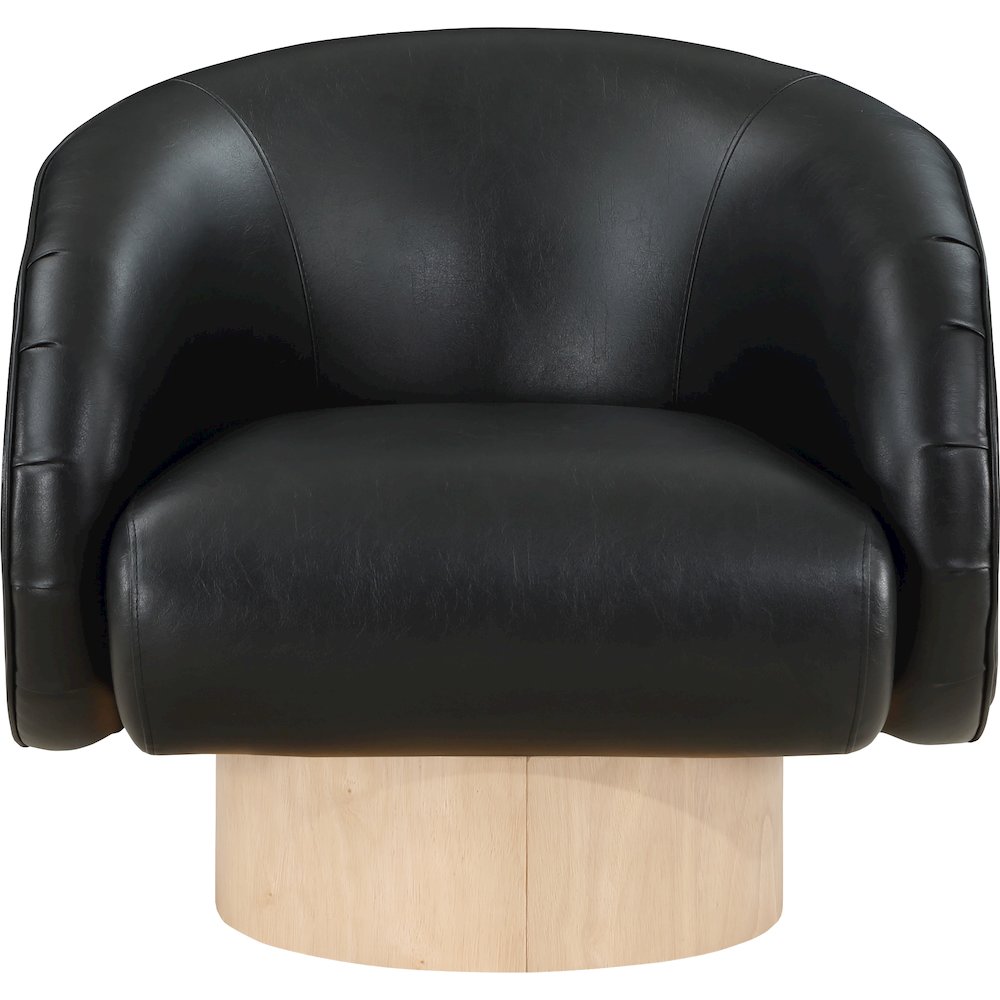 Gibson Black Vegan Leather Swivel Accent Chair