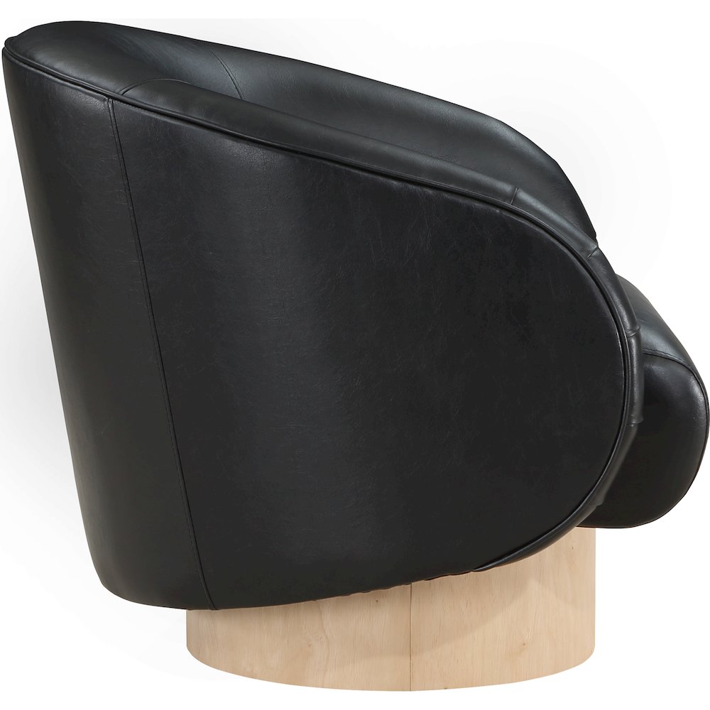 Gibson Black Vegan Leather Swivel Accent Chair