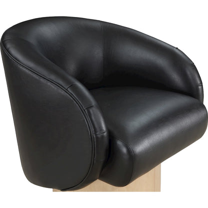 Gibson Black Vegan Leather Swivel Accent Chair