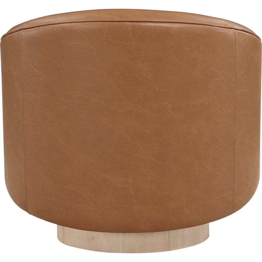 Gibson Cognac Vegan Leather Swivel Accent Chair