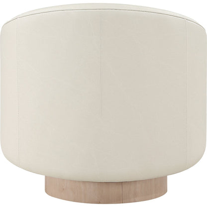 Gibson Cream Vegan Leather Swivel Accent Chair