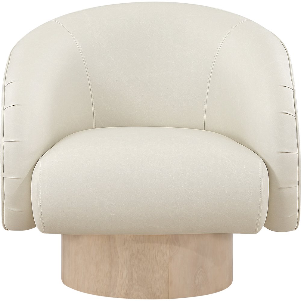 Gibson Cream Vegan Leather Swivel Accent Chair