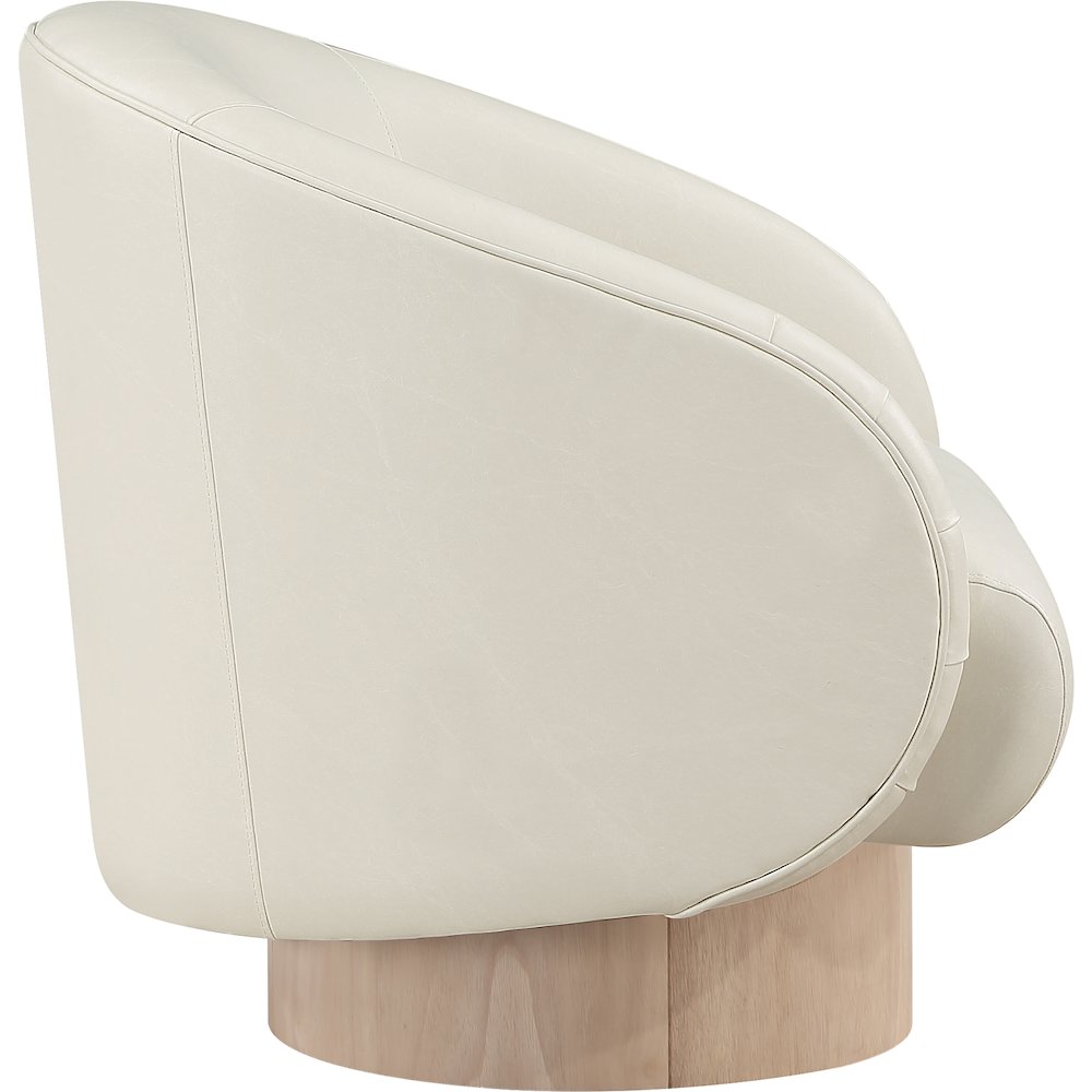 Gibson Cream Vegan Leather Swivel Accent Chair