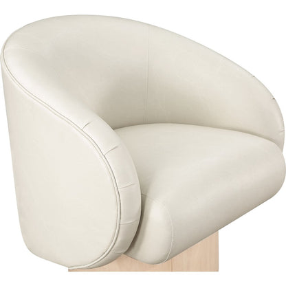 Gibson Cream Vegan Leather Swivel Accent Chair