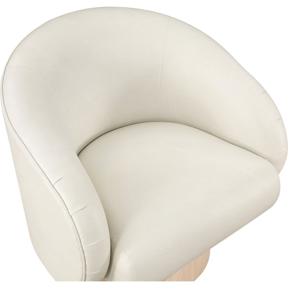 Gibson Cream Vegan Leather Swivel Accent Chair