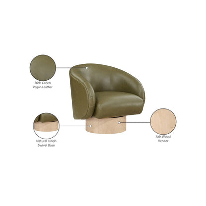 Gibson Olive Vegan Leather Swivel Accent Chair