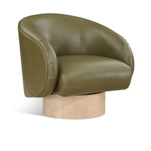 Gibson Olive Vegan Leather Swivel Accent Chair