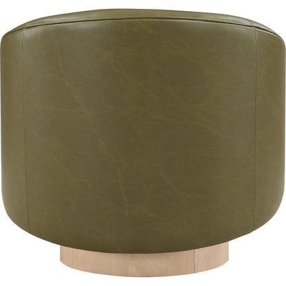 Gibson Olive Vegan Leather Swivel Accent Chair
