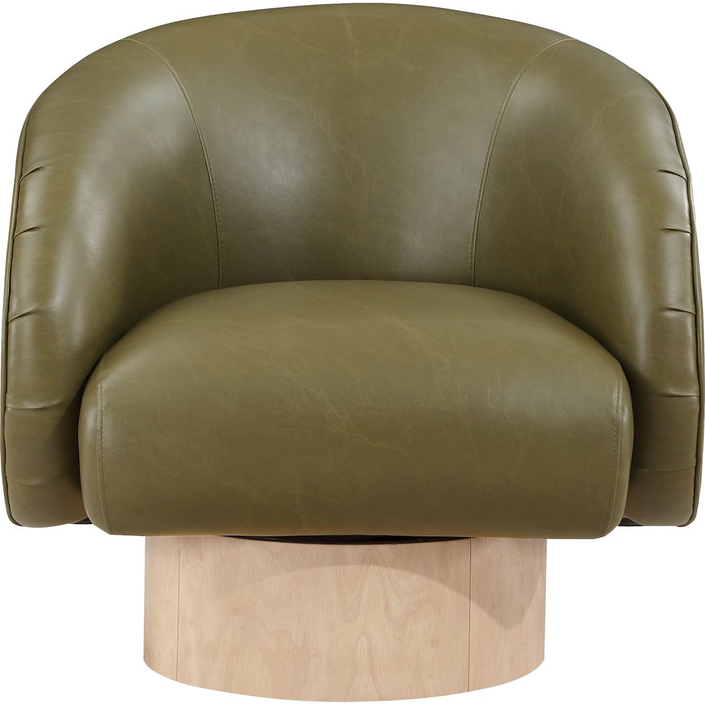 Gibson Olive Vegan Leather Swivel Accent Chair
