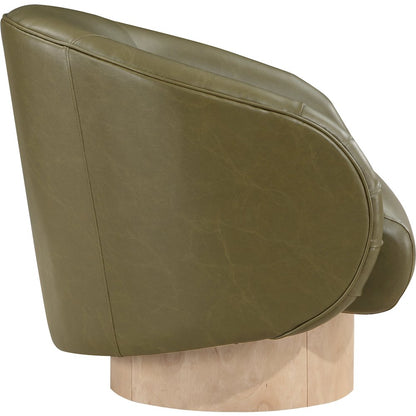 Gibson Olive Vegan Leather Swivel Accent Chair